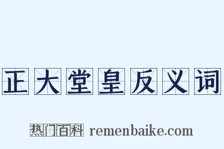 正大堂皇反义词是什么意思的图片